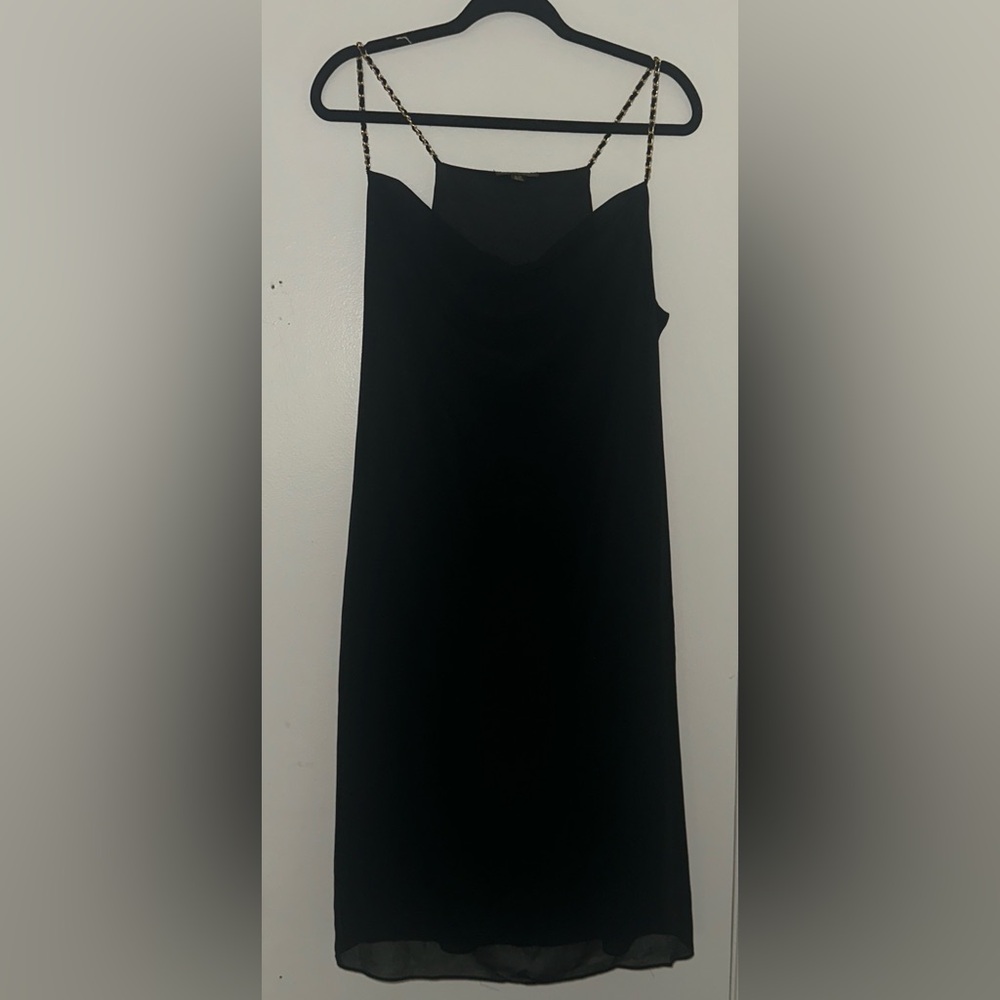 Thalia Sodi Black Dress with Chain Straps